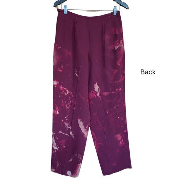 Talbots Petites Maroon DIY tie dyed Pant Suit Size 10 - Picture 5 of 9